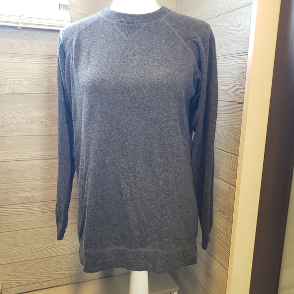 Parisian Signature Cashmere Sweater Long Sleeve Gray | Size Petite M - Picture 2 of 12